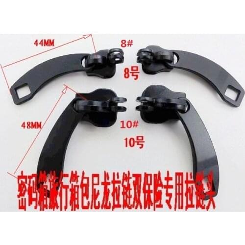 4pcs black zipper slider with key holes 8# 10# nylon zipper puller pass code bags luggages zipper pulls diy accessories