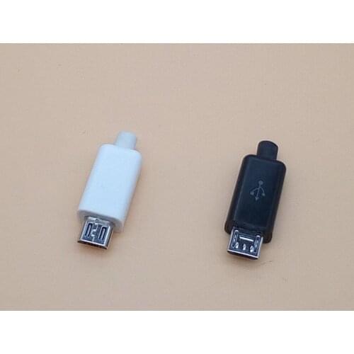 50PCS DIY Micro USB 2.0 Type B Male 5pin 4 parts in 1 Assembly Connector Plug Socket wire / USB Cable solder type