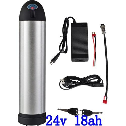 24V 350W Bicycle Battery 24V 18AH E-bike Use for Samsung 3000MAh Cells Lithium ion Bottle Battery with 29.4V 2A Charger