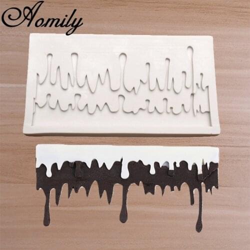 Amoliy Icicle Melting Shape Silicone Mold Ice Cream Cake Decorating Tools Fondant Chocolate Candy Mold Bakery Accessories