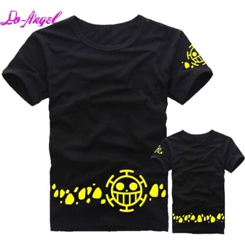 Anime One Piece Trafalgar Law Cosplay Costume Unisex Casual Tee Shirts Cotton T-Shirt Tops