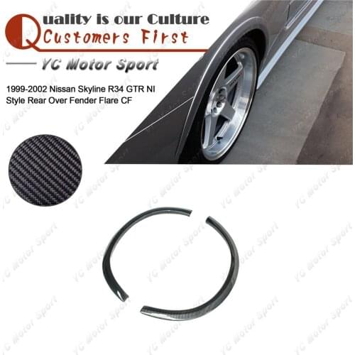Car Accessories Carbon Fiber NI Style Rear Fender Flare Fit For 1999-2002 Skyline R34 GTR Rear Over Fender Flares