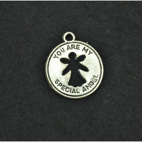 Free Shippin 20 pcs 22*19 mm antique silver color Alloy Angel charms Pendant Jewelry Findings I215