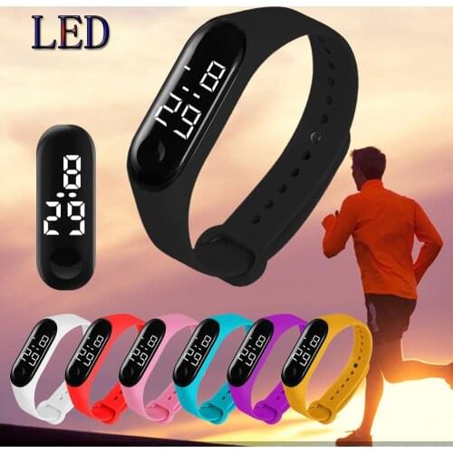 Watches with LED Waterproof Electronic Touch Sensor for Electronic Sports Men Women Fashion Student Lover Swim Gift With PP Box