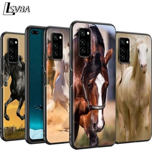 Running Horse Animal Silicone Phone Case for Huawei P30 P20 P40 Lite E Pro P Smart Z Plus 2019 P10 P9 Lite Black Cover