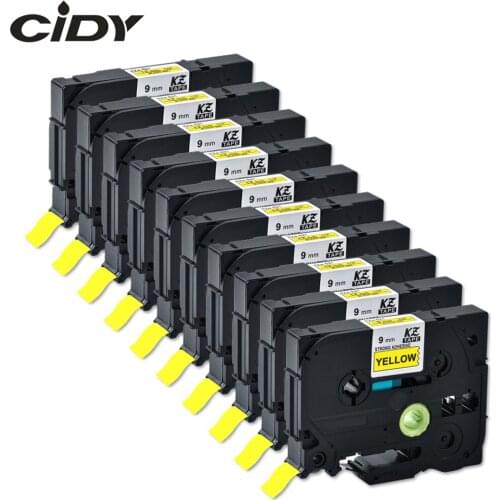 Cidy 10pcs/lot Black on Yellow TZe-S621 tze S621 tz-S621 tz S621 for p touch compatible brother label printer tz tape