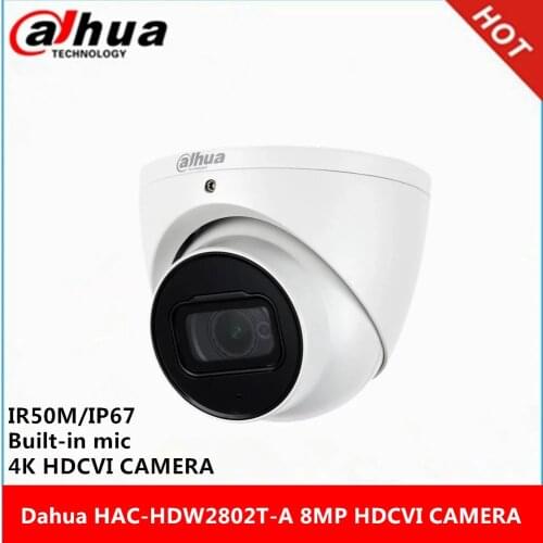 Dahua 8MP HAC-HDW2802T-A 4K IR50M Starlight HDCVI Eyeball Camera Built-in mic HD/SD switchable