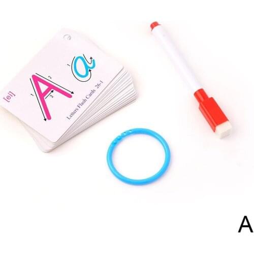 Children Baby English Learning Alphabet Word Card Pocket Table Learning Toys Flash Cognitive Educational Card Memory Game E6K3