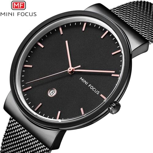 MINIFOCUS Simple Watch Mens Watches Brand Luxury Clock Man Thin Casual Waterproof Fashion Date Display Men Quartz Wristwatches