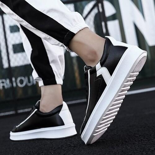 Sapato man black mens trainers leather zapatos sport Sneaker cuero 39 white male spring Sneakers casuales fashion Fashionable s