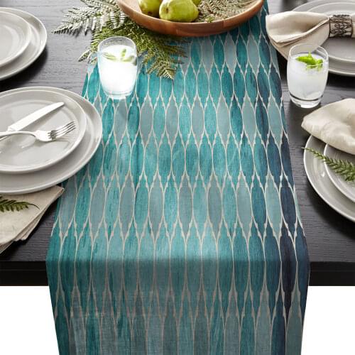 Table Runner Dresser Scarves Moroccan Green Geometric Kitchen Table Runners for Dinner Holiday Parties Wedding Events Home Decor