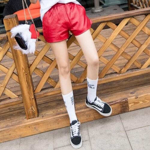 2020 New Women Real Leather Sexy Mini Casual Elastic Waist Slim Fit Sheepskin High Quality Fashion Female Shorts