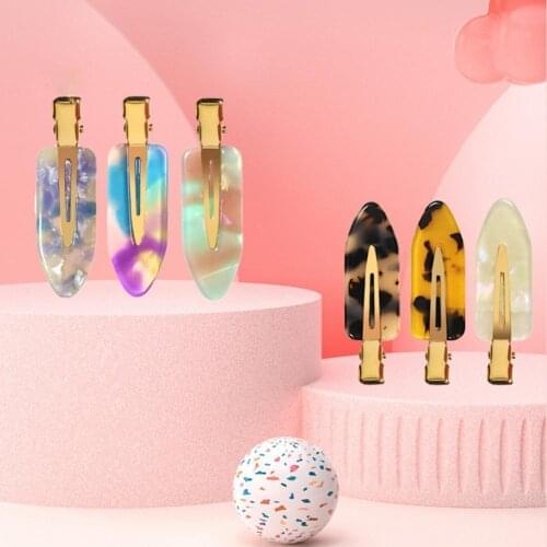 2021 New Women Girls Styling Hairpins Hair Clip Fix Fringe Barrette Elegant Novelty Flat Splint Flexible Hairpin for Daily Use