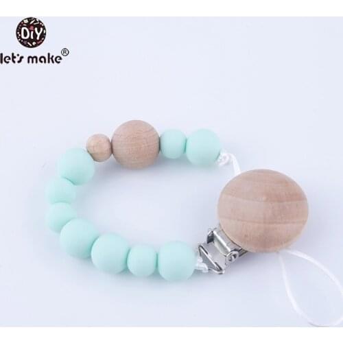 Personalized Name Pacifier Clips Silicone Beads Soother Carrier Teether Toddler Teething Dummy Clip Clothes Peg For Nipple Clips