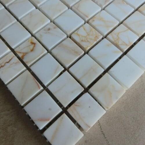 15mm marble stone mosaic tiles white color for kitchen bathroom floor tiles backsplash hallway living room