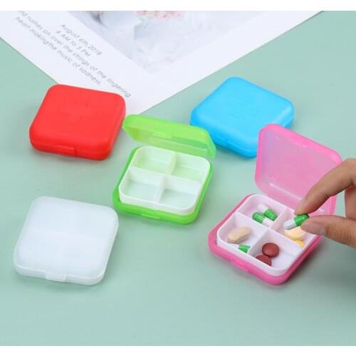 Portable Mini Simplicity Pill Case Medicine Boxes 4 Grids Home Holder Cases Travel Medical Drugs Sealed Box