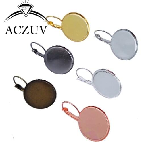 Wholesale Leverback Earring Blank Bezel Findings Cabochon Teeth Base Settings 10mm-12mm-14mm-16mm-18mm-20mm-25mm Optional
