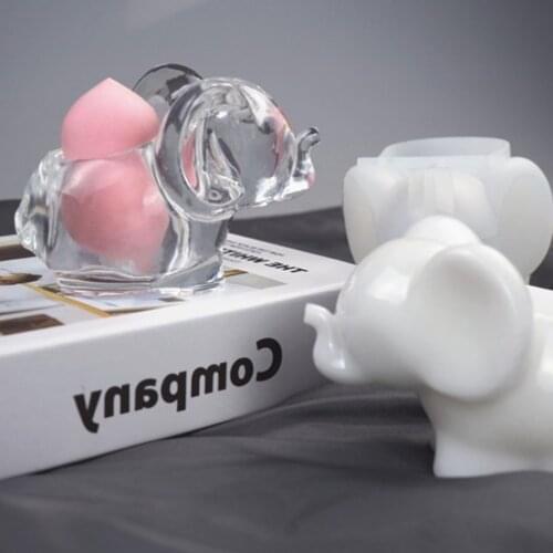 Elephant Shaped Silicone Mold Epoxy Resin Casting Mold Handicraft Decorative Cosmetics Storage Box Resin Mold DIY Resin Crafts