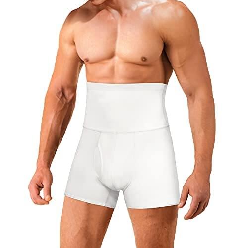 Men Tummy Control Shapewear Shorts High Waist Slimming Body Shaper Girdle Compression Underwear Boxer Brief