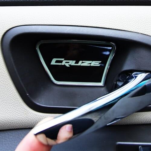 Foal Burning 4 Pcs ABS Chrome Car Inside Door Bowl Stickers for Chevrolet Cruze Sedan Hatchback 2009 - 2013 Accessories