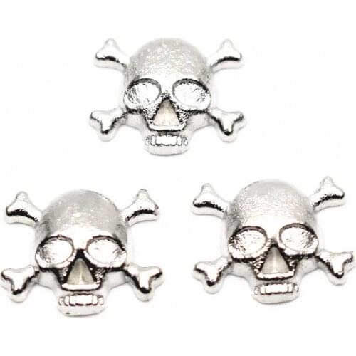 10pcs/lot Metal Silver Pirate Flag Floating Charms For Living Glass Floating Lockets Bracelet Necklace DIY Jewelry Making