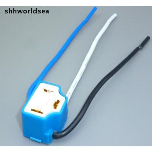 Shhworldsea 10pcs/lot Car H4 9003 3 pin car headlight bulb holder,auto H4 headlight bulb socket, h4 auto connector plug