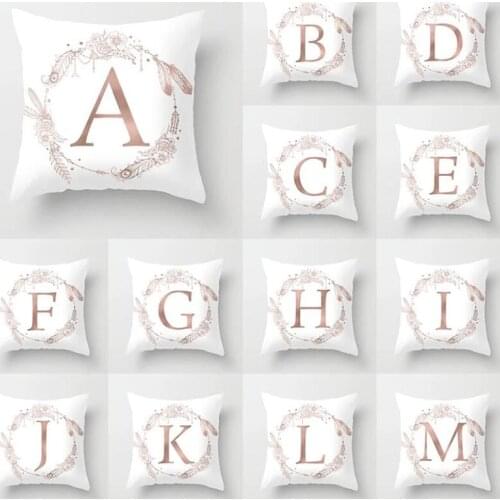 2pcs/set Modern Style English Alphabet Pattern Pillowcase Polyester Peachskin Sofa Cushion Cover Cae Pillow Protect Case Decor