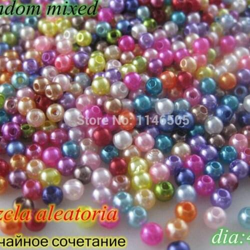 2000pcs/lot pearl beads 4mm round beads mixed central hole bead for jewelry Garment Accessory Beads