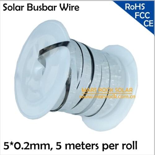 5Meter/Lot 5x0.2mm Solar Busbar Wire, Solar Welding Wire, Solar Connection Wire for DIY Make Solar Panel, Free Shipping