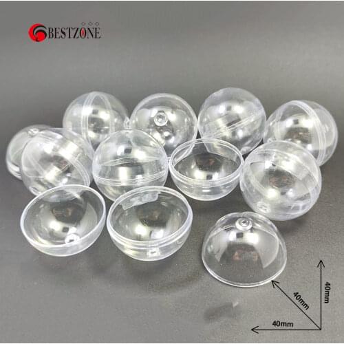 Free Shipping 50 Pcs/Lot 40 MM Transparent Empty Plastic Ball Vending Capsules 1.6"Colorful Toy For Kids Gifts
