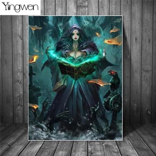 Fantasy Woman Crow Diamond Mosaic Diamond Painting Custom Photo Full Diamond Square Round Diamond Embroidery Cross Stitch Art