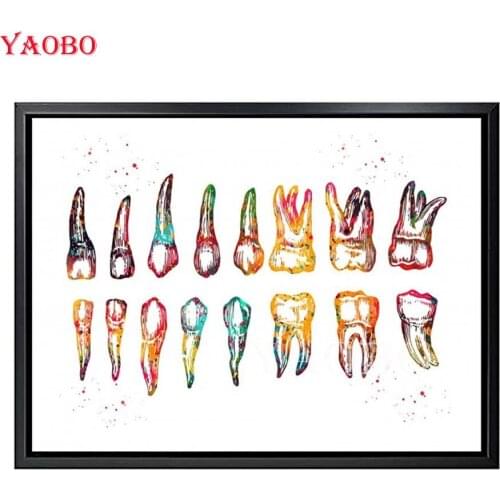 Nordic Style diamond painting full drill square round Tooth diamond embroidery diy mosaic diamond art,Dental clinic wall decor