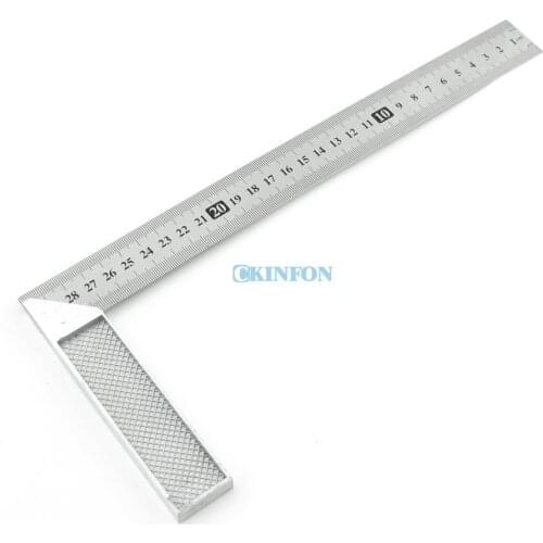 DHL 100PCS 30cm Aluminum Handle with Stainless Steel Scale Right Measuring Angle Square Ruler