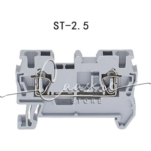 Din Rail Spring Terminal Block ST-2.5 Connector Return Pull Type Spring Connection Screwless Copper Wire Conductor 1 Piece