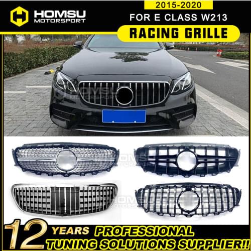 Racing Gt Grill fit for Bens E Class W213 Gt Gril C238 GT grille Year 2016-2019 front gt grille E200 E300 E320 E250 E400 4 Doors