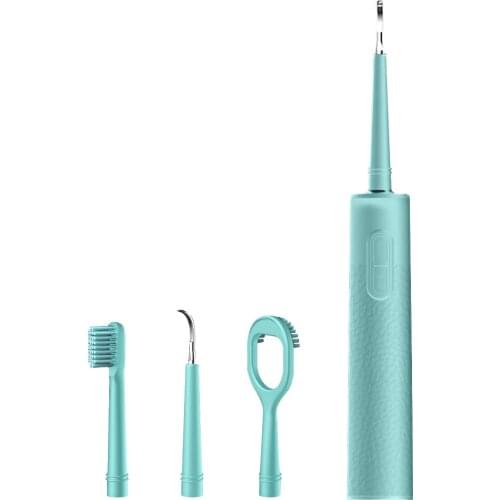 Electric Plaque Remover For Teeth Dental Calculus Household With Toothbrush Heads Tongue Scrapper 3 Adjustable Modes Tooth Clean