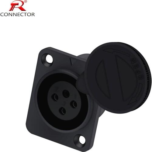 50pcs XLR Female Socket Connector, 3pins, Panel Mount Type, with protecting cover, for Audio/Video/Microphone/MIC