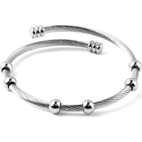 Hot Promotions Multi Beads Simple Atmosphere Pure Stainless Steel Bracelet Korean Fashion Accessories