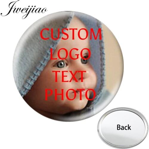 JWEIJIAO Personalized Photo One Side Pocket Mirror Smooth Compact Portable Simple Flat Makeup Mirror For Gift Drop Shipping
