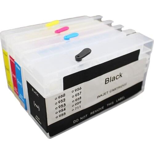 CISSPLAZA 4pcs refillable cartridges compatible For HP 954 OfficeJet Pro 7740 8210 8710 8720 8730 Printer