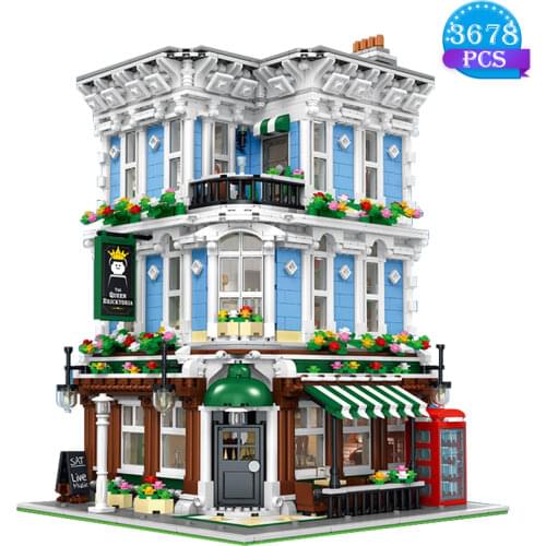 Creation Expert Queens Bar Club Static Model Classic Street View Building Block Toys Adult Birthday Holiday Gifts