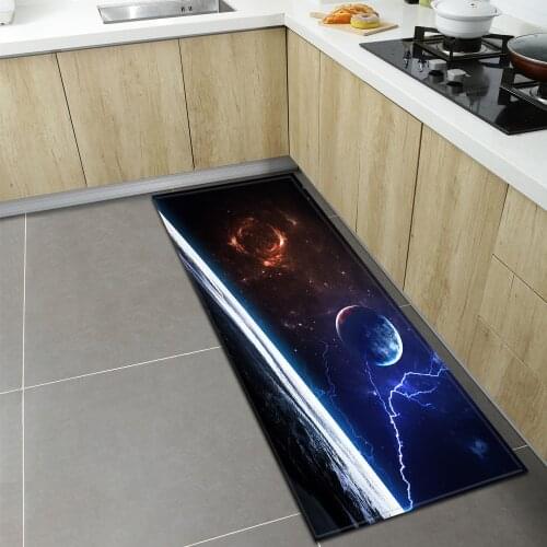Kitchen Mat Starry Sky Pattern Entrance Doormat Bathroom Children Floor Anti-Slip Rug Home Bedroom Hallway Decoration Carpets