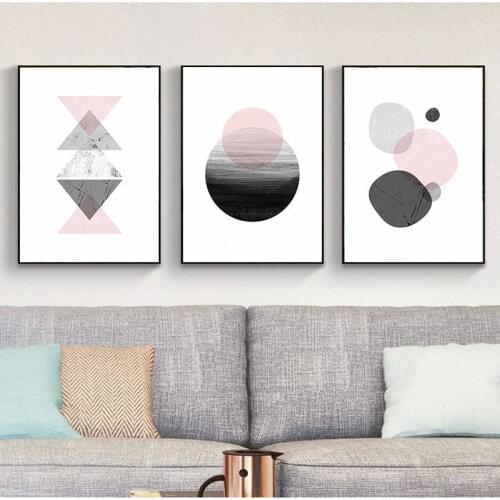 Creative Abstract Canvas Painting Geometric Triangle Nordic Poster Print Mural Picture for Kids Modern Living Room Home Decor