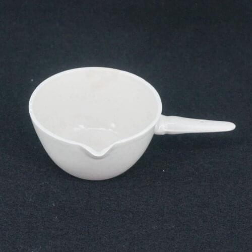 250ml Inner Diameter 100mm Porcelain Evaporating Bowl Dish With Handle Flat Bottom Laboratory