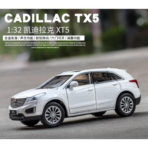 Simulation Cadillac xt5 SUV model 1:32 acousto optic car model boutique childrens toys childrens birthday gift white car