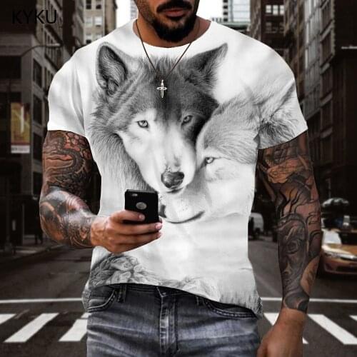 3d Tshirt Wolf T shirt Men Animal Tshirts Casual Home Tshirt Printed Love Anime Clothes Mens Clothing Punk Rock New Streetwear