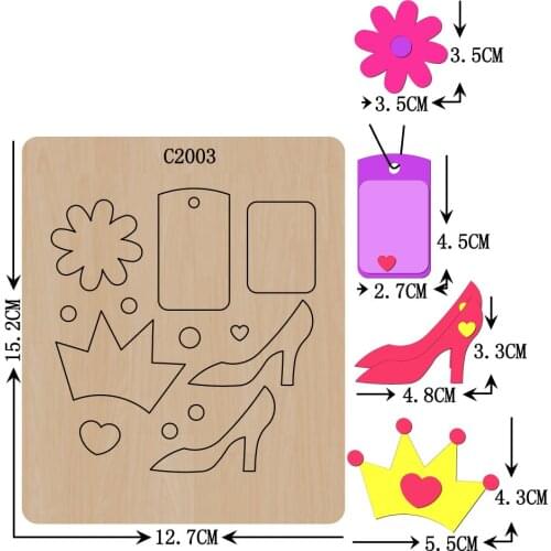New Crown, pendant Wooden die Scrapbooking C2003 Cutting Dies
