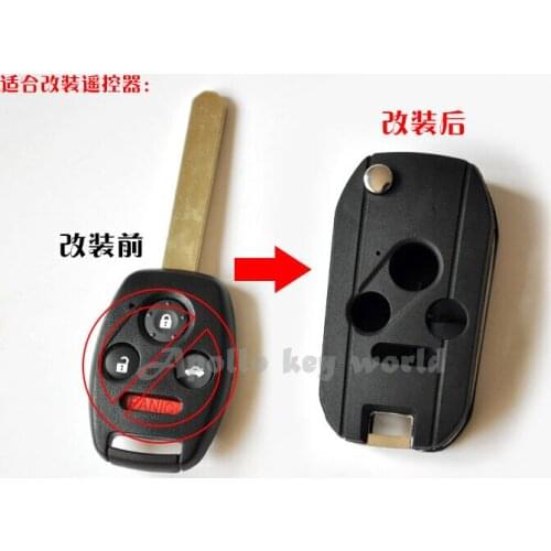 NEW 4/3+1 BUTTONS BLANK MODIFIED FLIP FOLDING REMOTE KEY SHELL CASE FOR HONDA FIT CIVIC ACCORD ODYSSEY CRV FOB COVER