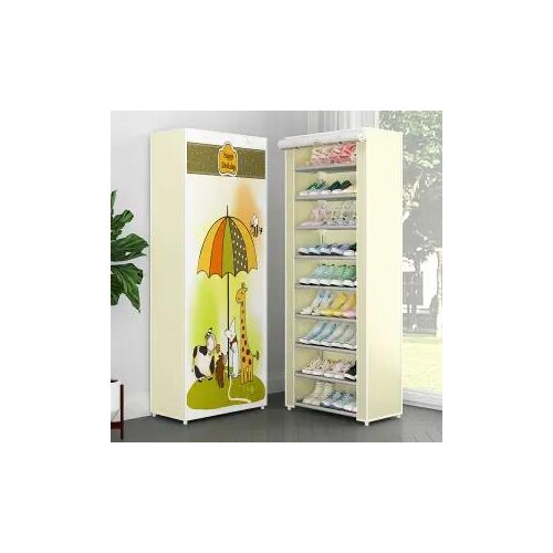 10 layer Shoe Cabinet Simple Dustproof Home Space-saving indoor Assembly Nonwoven Fabric With Zipper Closed Storage Shoe Rack