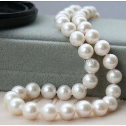8-9mm AAA white fresh water pearl necklace 18inch shipping free